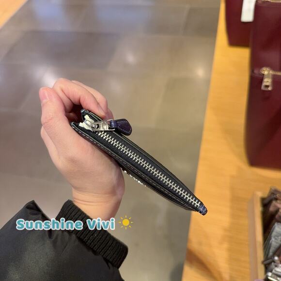 NWT Coach Mini Skinny Id Case In Signature Canvas CCS50 Navy Blue - Picture 5 of 7